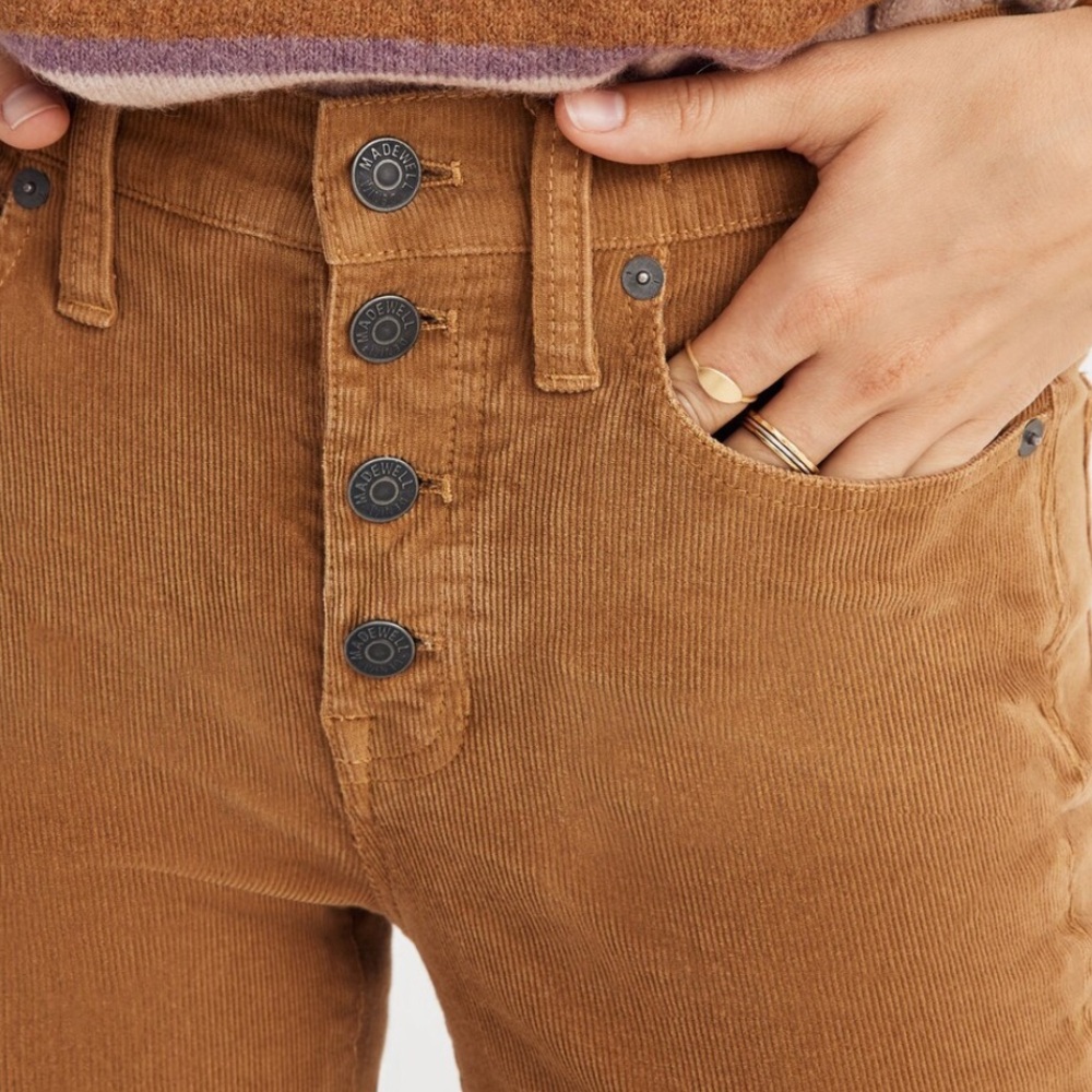 Madewell Mod Calf Raise Boot corduroy pant rustic gold